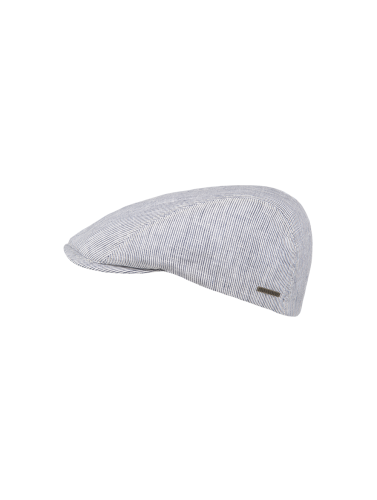 Dante - Striped linen flat cap
