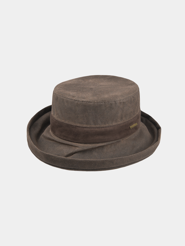 Merridin - Chapeau en coton ciré - Marron