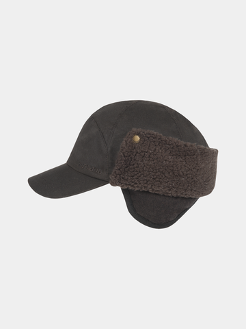 Timber - Cotton wax baseball cap with ear flap - Brown