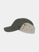 Trick - Gorra de algodón desgastada con orejeras - Verde oliva