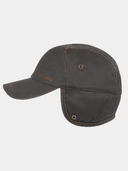 Trick - Weathered cotton cap with ear flap - Brown