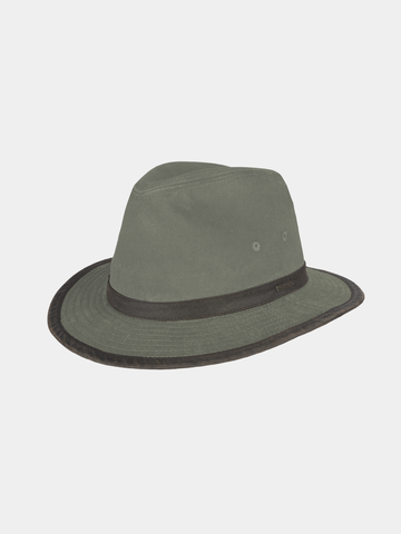 Donoven - Sombrero fedora de algodón - Verde oliva