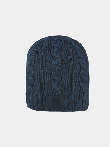 Dion - Knitted hat with decorative pattern - Navy