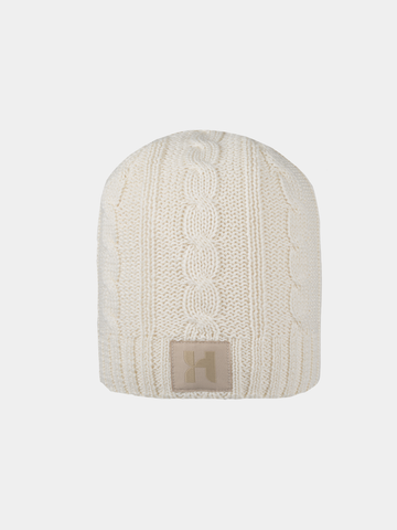 Dion - Knitted hat with decorative pattern - Natural