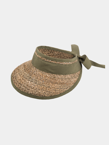 Eliza - Visière en jonc de mer - Vert olive