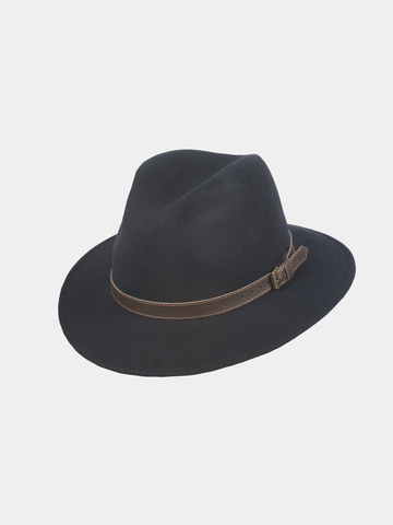Eusebio - Chapeau en laine - Marine blauw