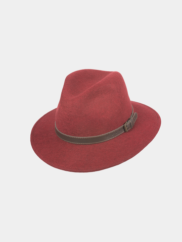 Eusebio - Chapeau en laine - Bordeaux rood