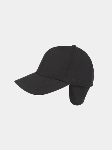 Branco - Softshell baseball cap with ear flap - Black