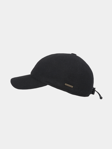 Lenox - Casquette de baseball en laine avec cache-oreilles - Noir