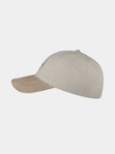 Abel - Cotton baseball cap with suede flap - Natural