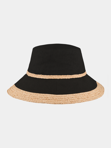 Charlie - Sombrero de playa de poliéster - Negro