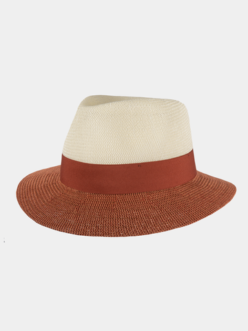 Donna - Chapeau toyo élégant - Orange brûlé