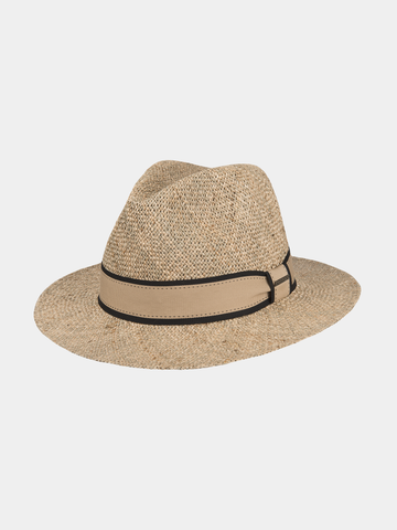 Carrville - Chapeau de paille avec ruban élégant - Noir