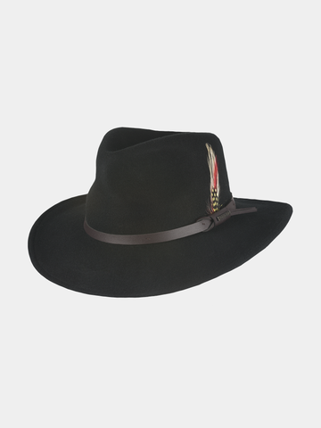 Dakota - Felt hat with feather - Black