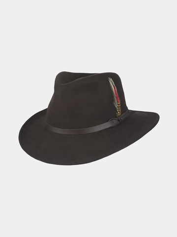 Dakota - Felt hat with feather - Brown