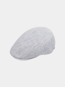 Dante - Flache Mütze aus gestreiftem Leinen - Marineblau