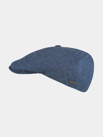 Emad - Linen flat cap - Navy