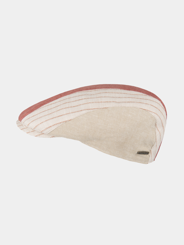 Caleb - Casquette plate en lin - Rouge