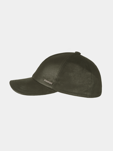 Bono - Gorra de béisbol de cuero - Verde oliva