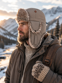 Wilbar - Bonnet d'aviateur en polyamide recyclé - Vert olive